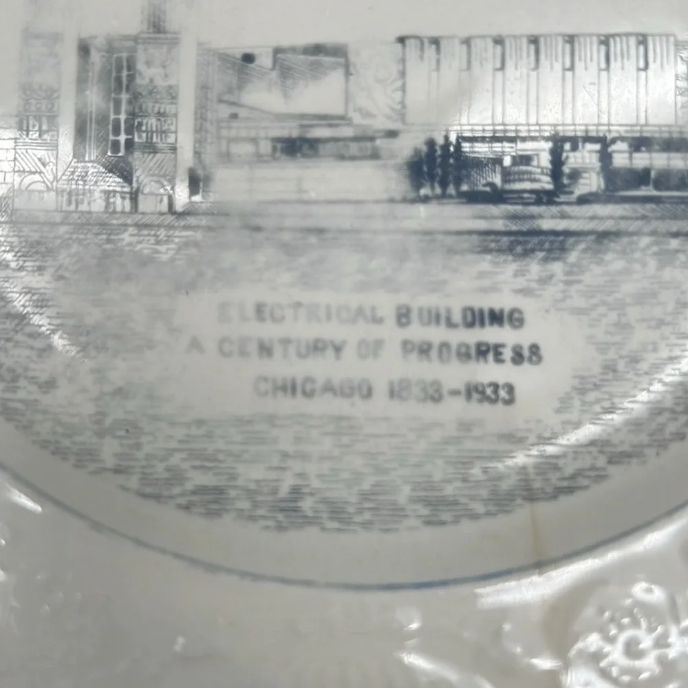 Vintage “A Century of Progress Chicago”1833-1933 Electrical Building Blue Design
